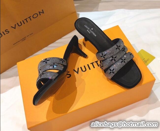 Popular Louis Vuitton Appeal Crystal Heel Slide Sandals 061512