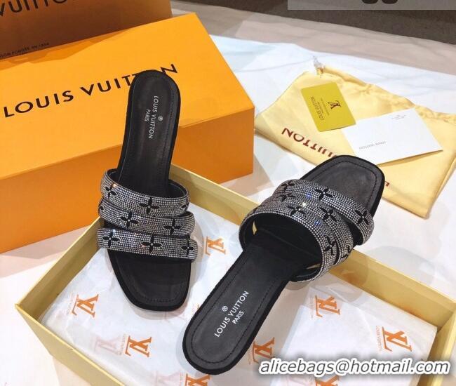 Popular Louis Vuitton Appeal Crystal Heel Slide Sandals 061512