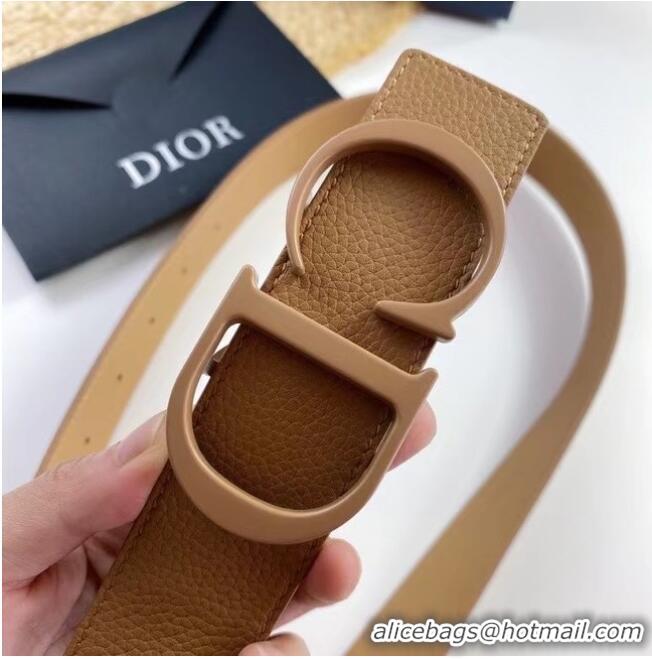 Top Quality DIOR-ID BELT Raspberry Smooth Calfskin 35 MM B0111UM Brown