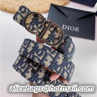 Reasonable Price DIOR-ID BELT Canvas 35 MM B0111UM Dark Blue