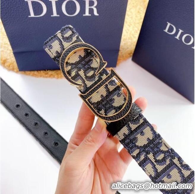 Reasonable Price DIOR-ID BELT Canvas 35 MM B0111UM Dark Blue