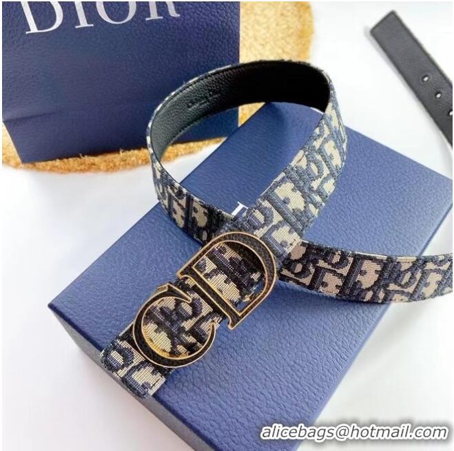 Reasonable Price DIOR-ID BELT Canvas 35 MM B0111UM Dark Blue