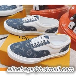 Grade Design Louis Vuitton Men's Trocadero Richelieu Denim Canvas Sneakers Blue 061517