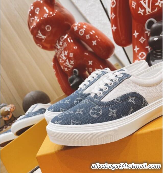 Grade Design Louis Vuitton Men's Trocadero Richelieu Denim Canvas Sneakers Blue 061517