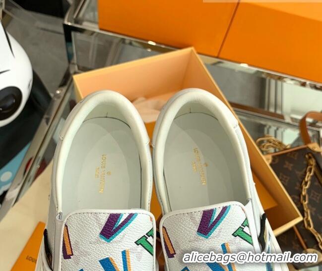 Best Quality Louis Vuitton LVxNBA Ollie Monogram Canvas Slip on Sneakers White 070544