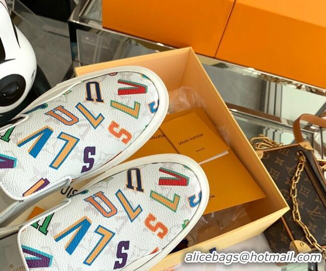 Best Quality Louis Vuitton LVxNBA Ollie Monogram Canvas Slip on Sneakers White 070544