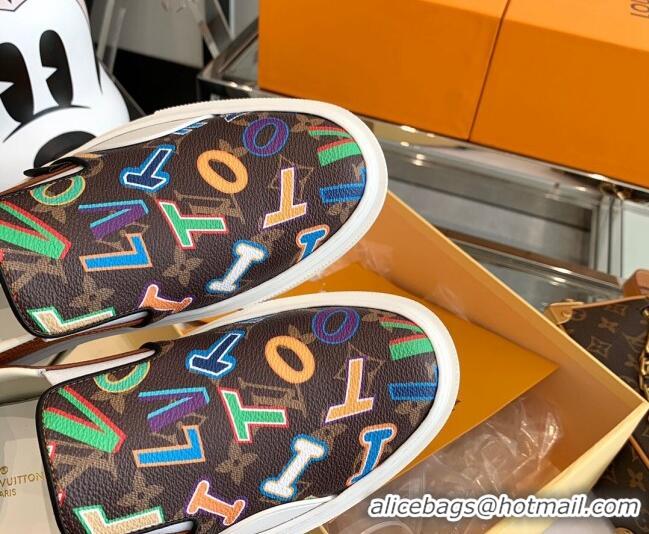 Good Looking Louis Vuitton LVxNBA Ollie Monogram Canvas Slip on Sneakers Brown 070545