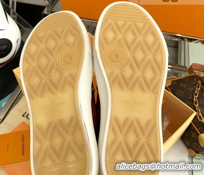 Good Looking Louis Vuitton LVxNBA Ollie Monogram Canvas Slip on Sneakers Brown 070545