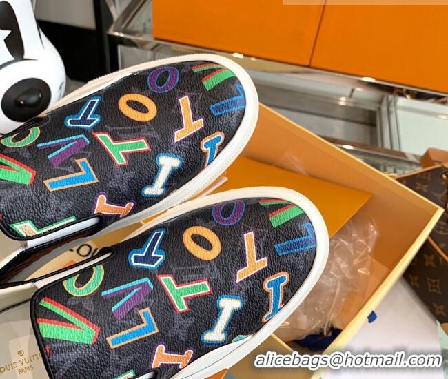 Best Product Louis Vuitton LVxNBA Ollie Monogram Canvas Slip on Sneakers Black 070545