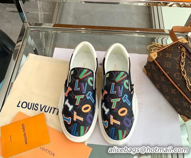 Best Product Louis Vuitton LVxNBA Ollie Monogram Canvas Slip on Sneakers Black 070545