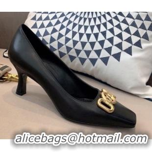 Unique Style Louis Vuitton Rotary Leather LV Circle Pumps 7cm 070550 Black 2021