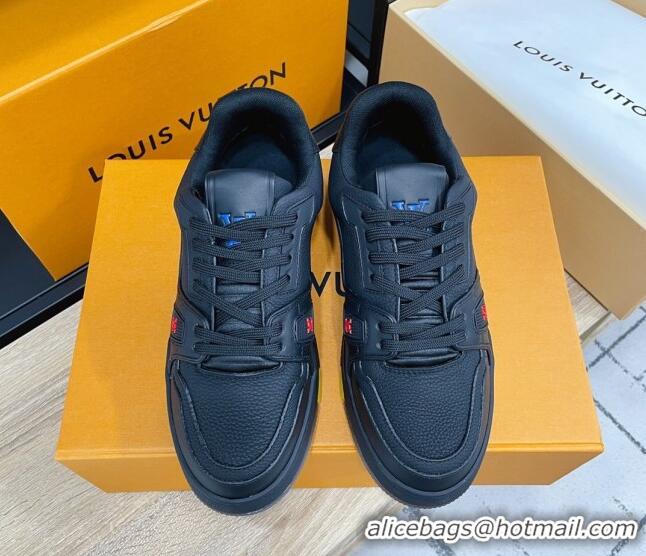 Popular Style Louis Vuitton Men's Trainer Calfskin Sneakers 070556 Black/Yellow