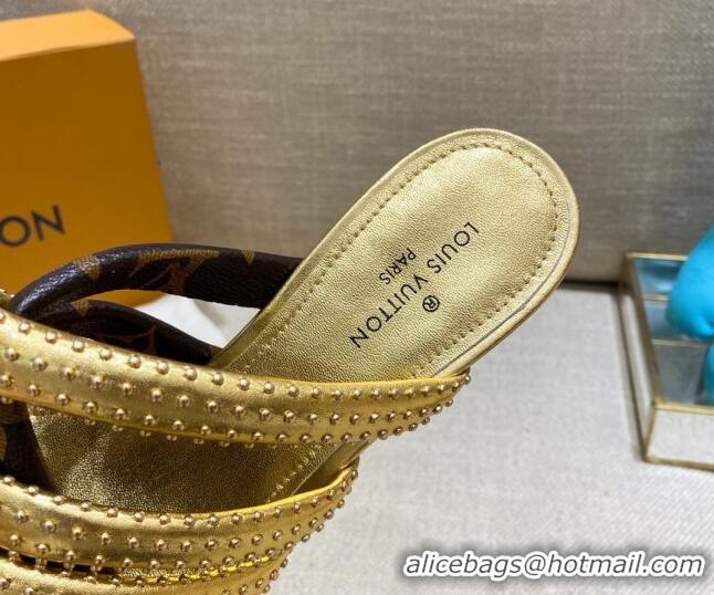 Top Quality Louis Vuitton Revival Mules 5.5cm 070606 Gold 2021