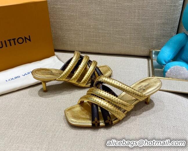 Top Quality Louis Vuitton Revival Mules 5.5cm 070606 Gold 2021