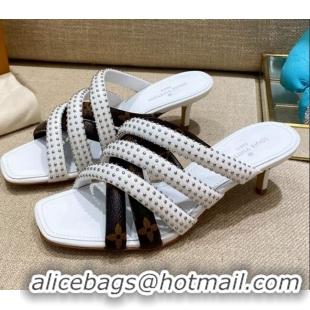 Cute Louis Vuitton Revival Mules 5.5cm 070606 White 2021