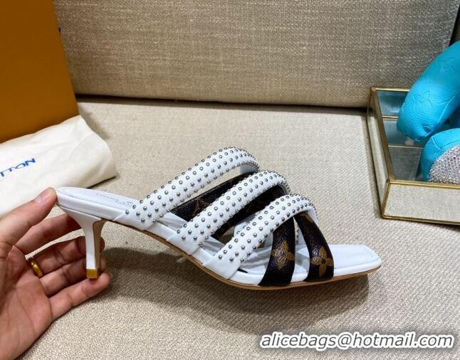 Cute Louis Vuitton Revival Mules 5.5cm 070606 White 2021