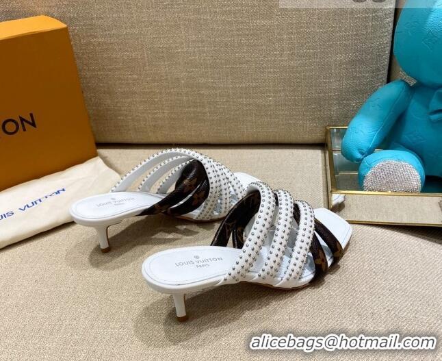 Cute Louis Vuitton Revival Mules 5.5cm 070606 White 2021