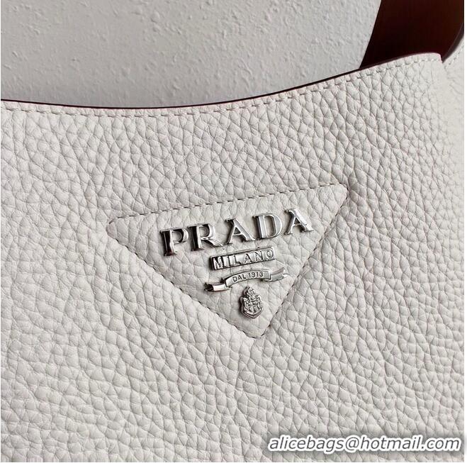 Top Quality Prada Deer Skin Bag Tote 1BC127 White