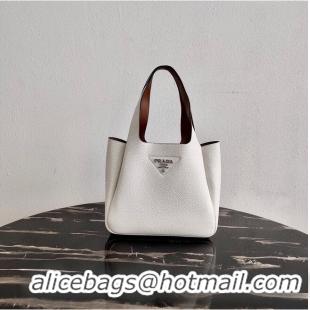 Luxury Discount Prada Deer skin bag tote 1BG335 White