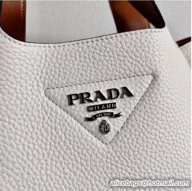 Luxury Discount Prada Deer skin bag tote 1BG335 White