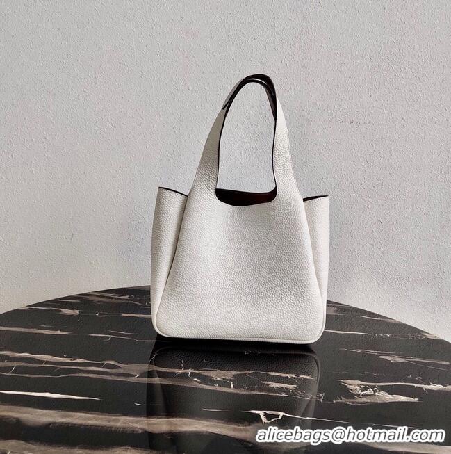 Luxury Discount Prada Deer skin bag tote 1BG335 White