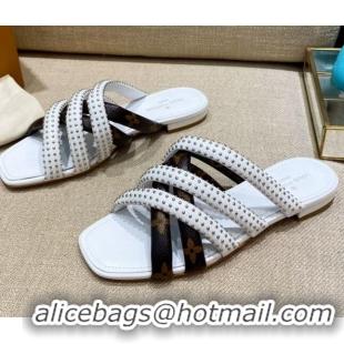 Top Sale Louis Vuitton Revival Flat Mules 070611 White