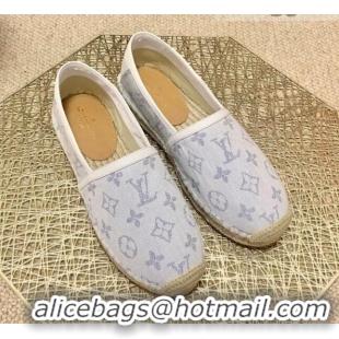 Cute Louis Vuitton Monogram Denim Espadrilles White 070872