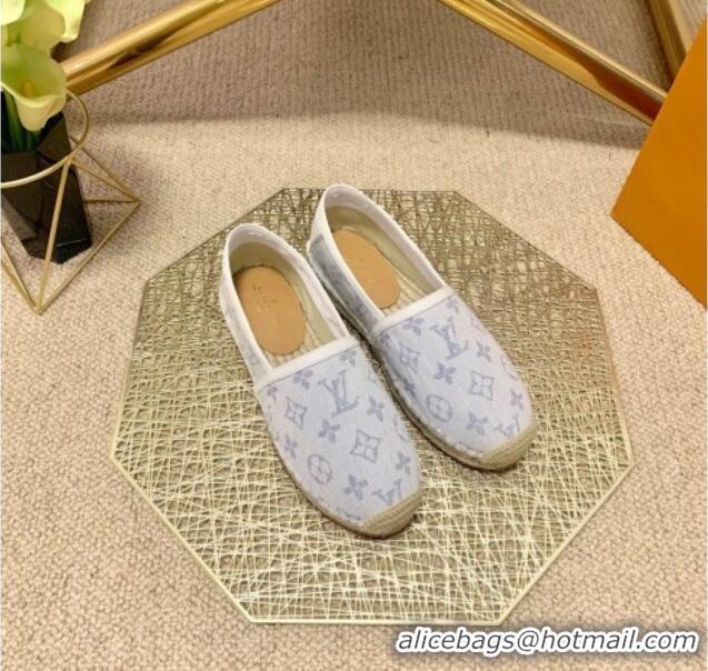 Cute Louis Vuitton Monogram Denim Espadrilles White 070872