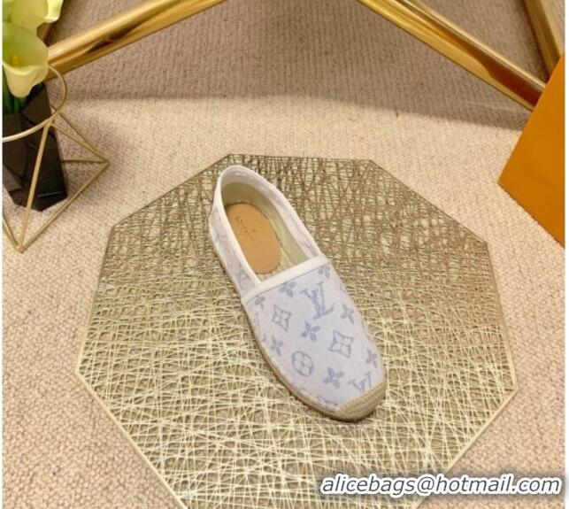 Cute Louis Vuitton Monogram Denim Espadrilles White 070872