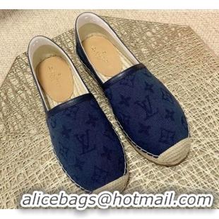 Low Price Louis Vuitton Monogram Denim Espadrilles 070872 Navy Blue