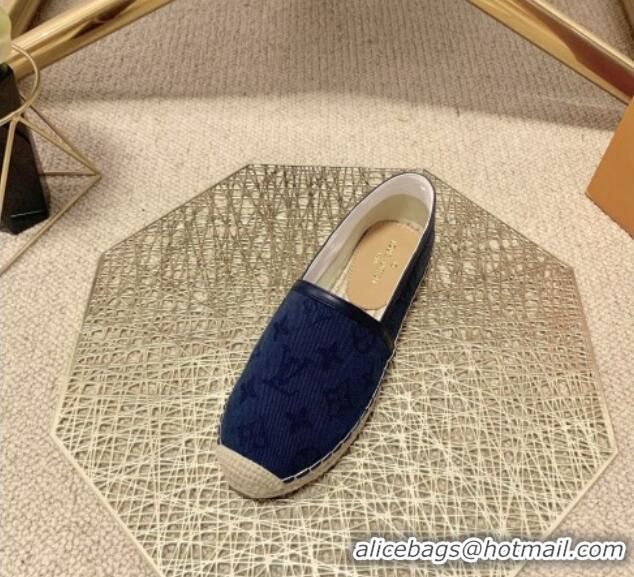 Low Price Louis Vuitton Monogram Denim Espadrilles 070872 Navy Blue