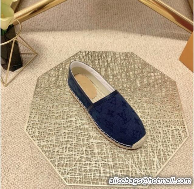 Low Price Louis Vuitton Monogram Denim Espadrilles 070872 Navy Blue