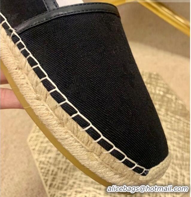 Newest Louis Vuitton Monogram Denim Espadrilles 070874 Black