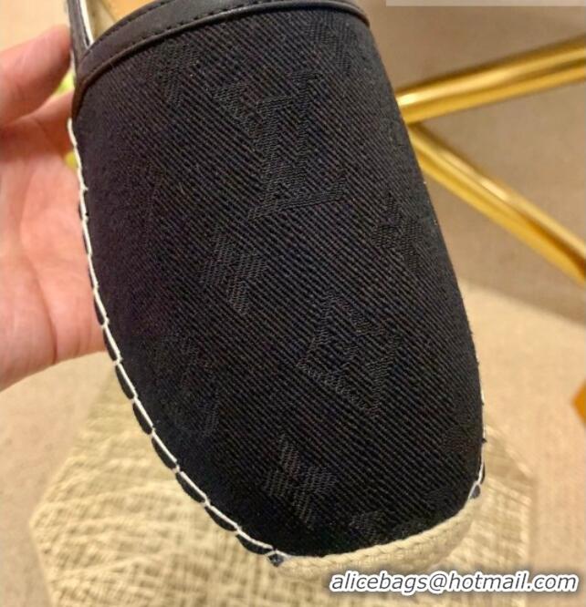 Newest Louis Vuitton Monogram Denim Espadrilles 070874 Black