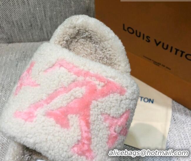 Perfect Louis Vuitton LV Wool Flat Slide Sandals 080964 White