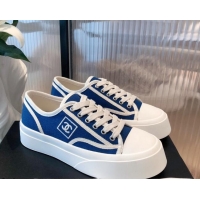 Most Popular Chanel Canvas Platfrom Sneakers 081414 Blue 2021