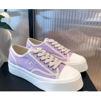 Perfect Chanel Canvas Platfrom Sneakers 081414 Purple 2021