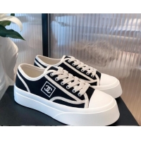 Good Product Chanel Canvas Platfrom Sneakers 081414 Black 2021