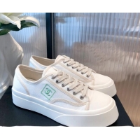 Low Cost Chanel Canvas Platfrom Sneakers 081414 White 2021