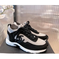 Low Cost Chanel Fabric & Suede Sneakers G38033 Gray 2021