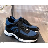 Sumptuous Chanel Fabric & Suede Sneakers G38033 Blue 2021