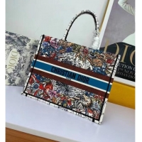 Top Grade DIOR BOOK TOTE Latte Multicolor Dior Constellation Embroidery M1286Z