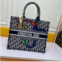 Low Cost DIOR BOOK TOTE Multicolor Embroidery M1297ZR-10