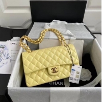 Low Price Chanel classic handbag Lambskin & gold Metal A01112 yellow