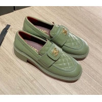 Best Product Chanel Lambskin Loafers G38147 Green 2021