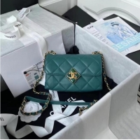 Reasonable Price Chanel Flap Shoulder Bag Original leather AS2633 green