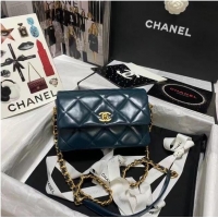 Luxury Discount Chanel Flap Shoulder Bag Original leather AS9957 blue