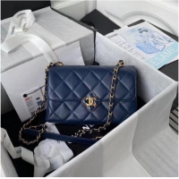 Unique Style Chanel Flap Shoulder Bag Original leather AS2634 blue