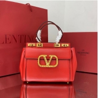 Market Sells VALENTINO calf leather handbag V0754 Red