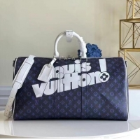 Buy Discount Louis Vuitton KEEPALL BANDOULIERE 55 M45874 Blue